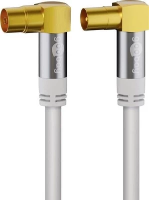 Laidas Goobay Coax plug, Coax socket, 10 m, balta