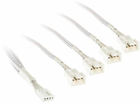 Kolink 1-4 PWM Fan Splitter Cable - 35cm, braided, baltas