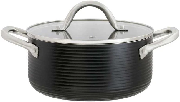 Puodas aluminiowy su dangteliu Ribs 20 cm 2,7 l AMBITION