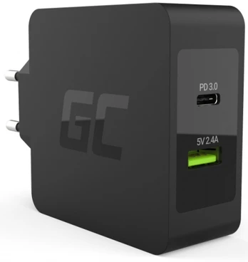 Įkroviklis Green Cell CHAR10, USB Type-C, juoda, 45 W