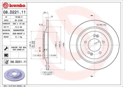 Stabdžių diskas BREMBO 08.D221.11 kaina