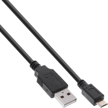 USB kabelis InLine USB-A - mikroUSB 2 m Juodas (31720Q)