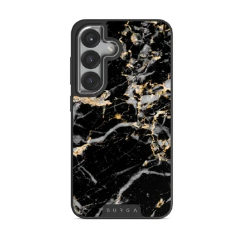 Make A Wish - Gold Marble Samsung Galaxy S25 Plus Case, Elite Dark (Magnetic) / Silver