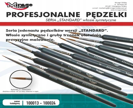 Mirage 100014 Standard 3/0 sintetinio šeriu teptukas