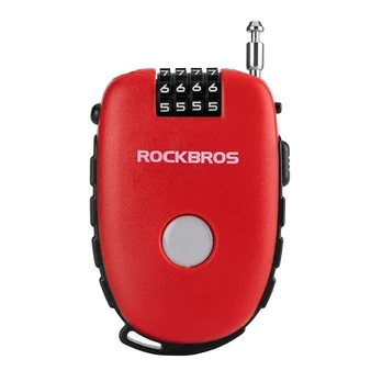 Rockbros 32420981001 bicycle lock with retractable cable - red