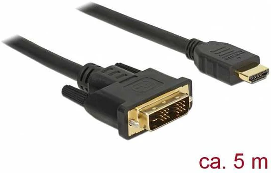 Delock HDMI laidas – DVI-D 5m juodas (85586)
