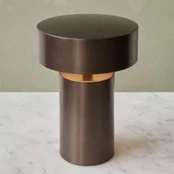Įkraunama stalinė lempa "Audo Column", IP44, bronza