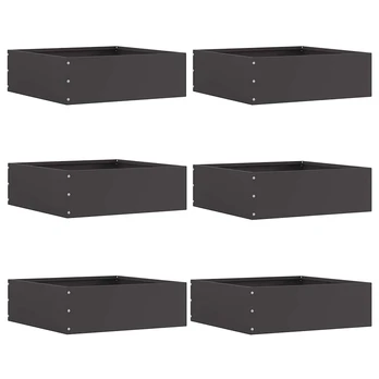 Vejo kraštas 6 pcs Juoda 40 x 40 x 13 cm Plienas