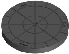 Import Dæksel 425mm glat - genbrugsplast