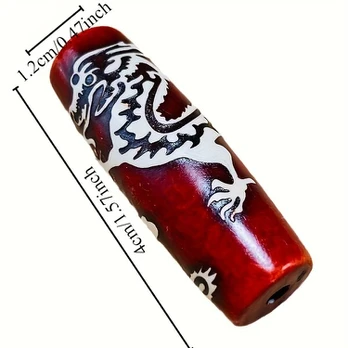 Maldos karoliukai, Red dragon pattern agate beads
