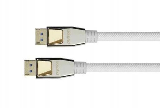Python Series Python DisplayPort 2.0 Kabelis Nylongeflecht baltas 2m