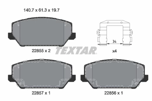 TEXTAR 2285501 Brake pad set