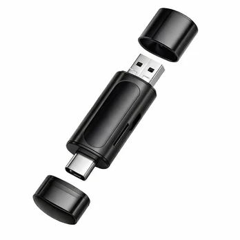 Kortelių skaitytuvas 4 viename, USB A ir USB-C, 1 vnt.