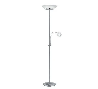 Trio-Lighting Gerry E27+E14 brushed steel stāvlampa