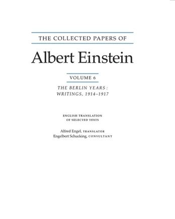 Collected Papers of Albert Einstein, Volume 6 (English)