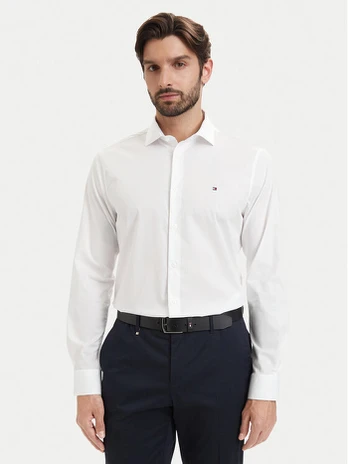 Tommy Hilfiger Marškiniai Cl Solid MW0MW43749 Balta Regular Fit