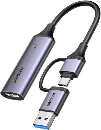 Ugreen Vaizdo įrašymo adapteris 2K@30Hz HDMI -> USB-A/USB-C