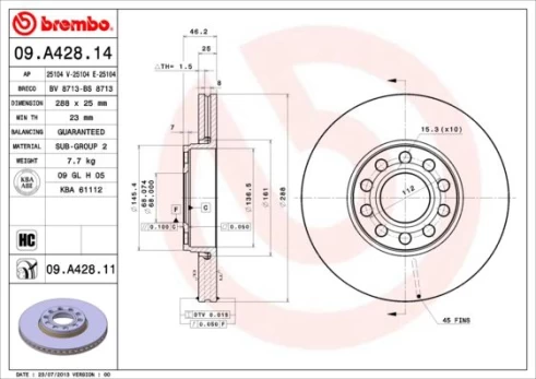 BREMBO 09.A428.11 Brake Disc