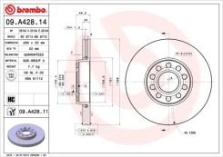 BREMBO 09.A428.11 Brake Disc kaina