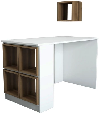 Stalas Kalune Design Box 845HCT3817, baltas/riešuto