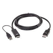 Adapteris Aten 2L-7D02HDP True 4K 1.8M HDMI to DisplayPort Cable kaina