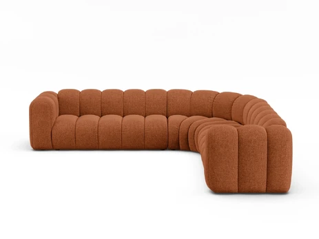 Modular Symmetrical Corner Sofa, "Lupine", 5 Seats, 309x309x70, Brick