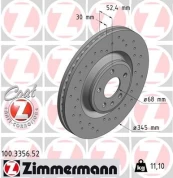Stabdžių diskas ZIMMERMANN 100.3356.52 kaina