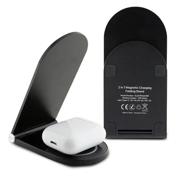 Karl Lagerfeld Ikonik MagSafe 15W inductive charger, foldable 2in1 - juodas