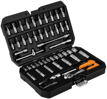 Neo Tools Rinkinys kluczy 55 dalys 1/4", satynowy