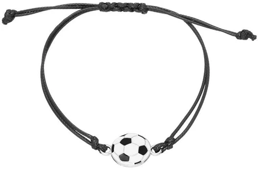 Troli Juodas textile bracelet Soccer ball