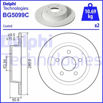 Stabdžių diskas DELPHI BG5099C