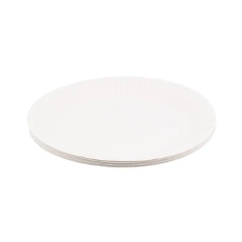 Popierinės baltos lėkštės 18 cm, 15 vnt.