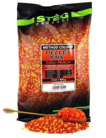 Peletės STEG Method Pellet Mix 3mm 800g - Čili & Persikas