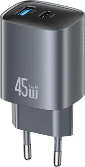 Laidinis įkroviklis USAMS CC290 T66 45W GaN 1xUSB-A 1xUSB-C tarnish