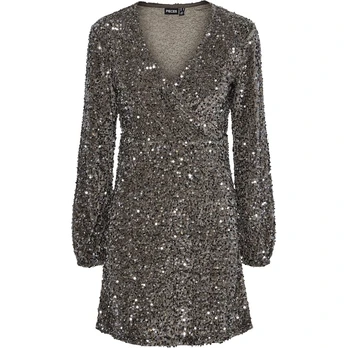 Mini suknelė moterims, Ruda, Kam wrap dress