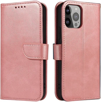 Hurtel Magnet Case dėklas iPhone 15 Pro – rožinis su pinigine