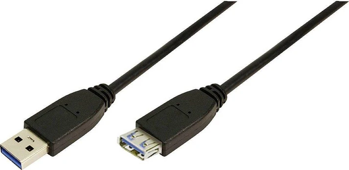 LogiLink USB Kabelis A -> A St/Bu 2.00m Verl. juodas