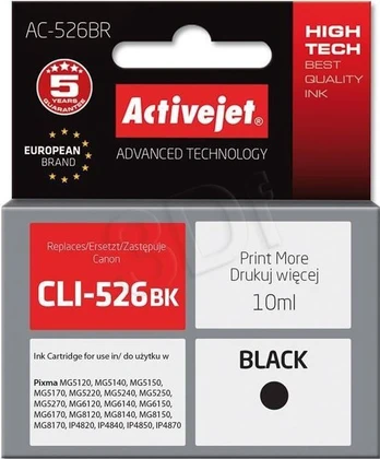Spausdintuvo kasetė ActiveJet Premium, juoda, 10 ml