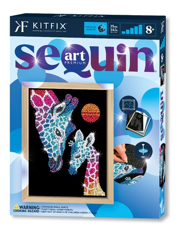 KITFIX DIY „Sequin Art“ mėlynasis rinkinys „Žirafos“