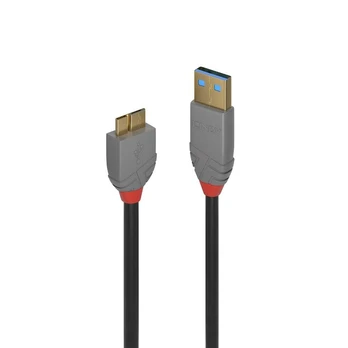 USB kabelis Lindy USB-A - mikro B 1 m Juoda (36766)