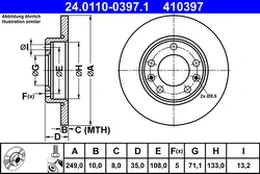 ATE 24.0110-0397.1 Brake Disc kaina
