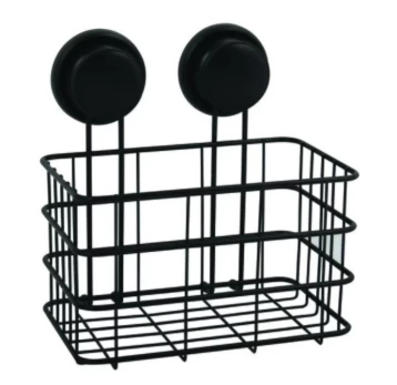 Vonios lentynėlė MSV MEGA VENTOUSES, 20 x 16 x 22 cm, juodos sp.