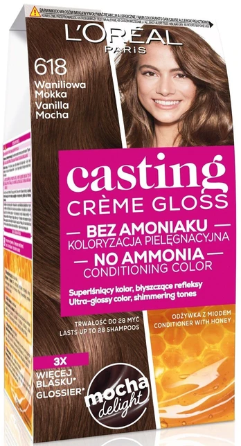 Plaukų dažai L’Oréal Paris Casting Creme Gloss, vanilla mocha, 618, 180 ml