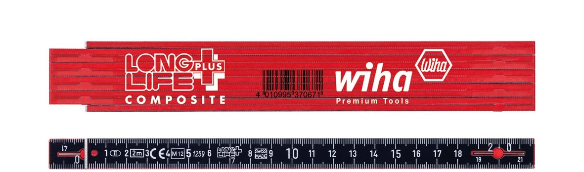 Sulankstomas metras WIHA Longlife Plus Composite (2 m, 10 segmentų)