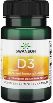 SWANSON VITAMINAS D3 1000TV, 30 KAPS.