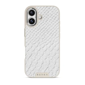 Glacial Desert - White Snakeskin iPhone 17 Case, Elite Light (MagSafe) / Silver