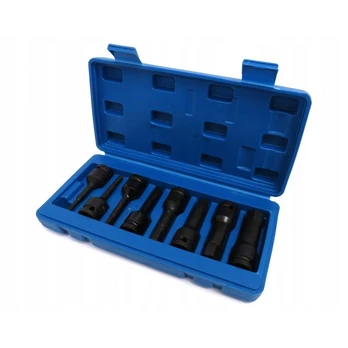 Smūginių antgalių rinkinys HEX, 5-19mm, 1/2″, ilgi, 8vnt.