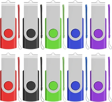 10 vnt. 16gb Usb 2.0 atmintinės, 5 spalvos