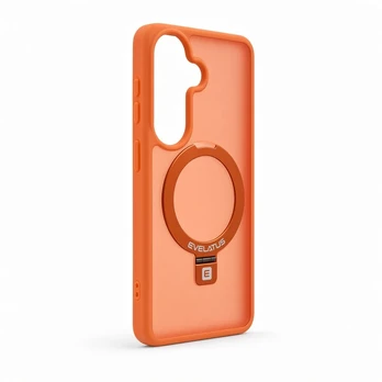 Nugarėlės dėklai Evelatus Samsung Galaxy S26 Shield Case With MagSafe & Stand Matte Ring Orange