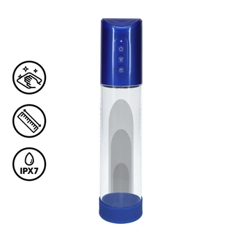 Pumped By Shots HyperPump - Rechargeable Penis Pump - Metallic Mėlyna